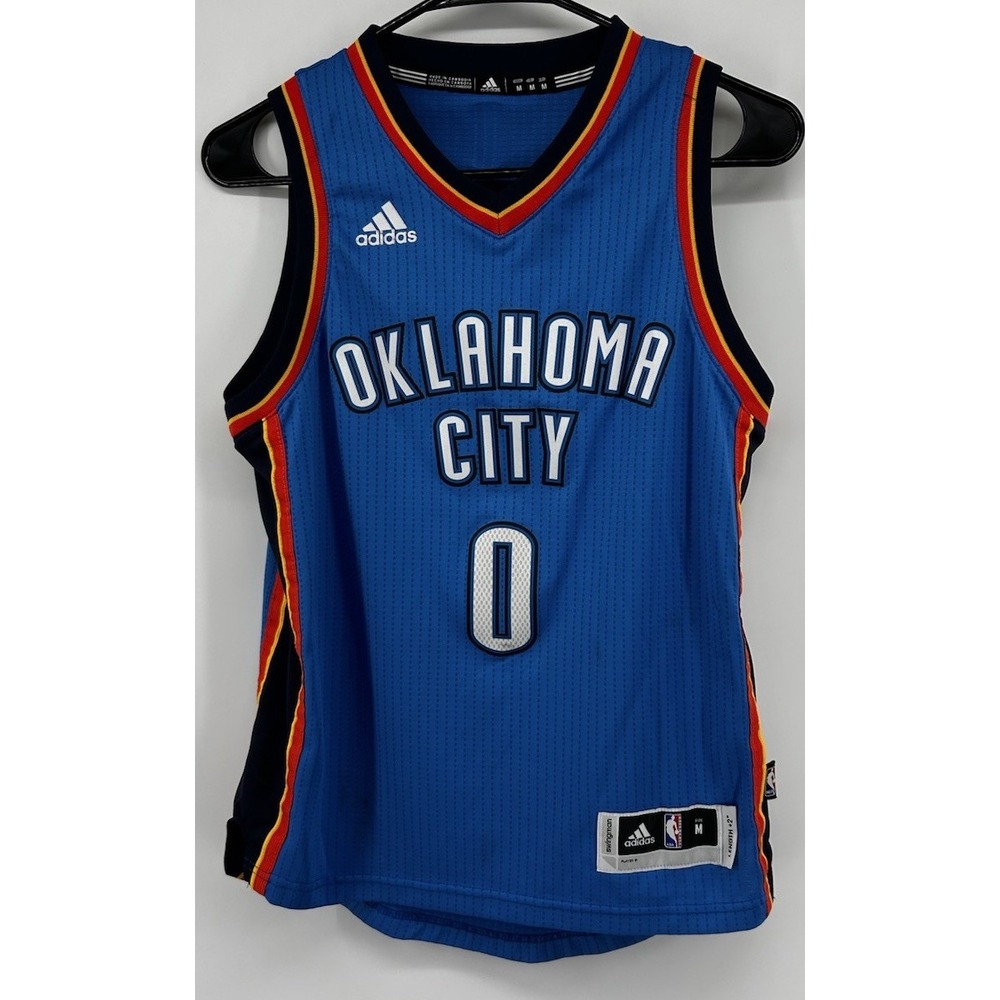 Adidas Oklahoma City NBA Russel Westbrook #0 Wingman Jersey Blue Youth Medium